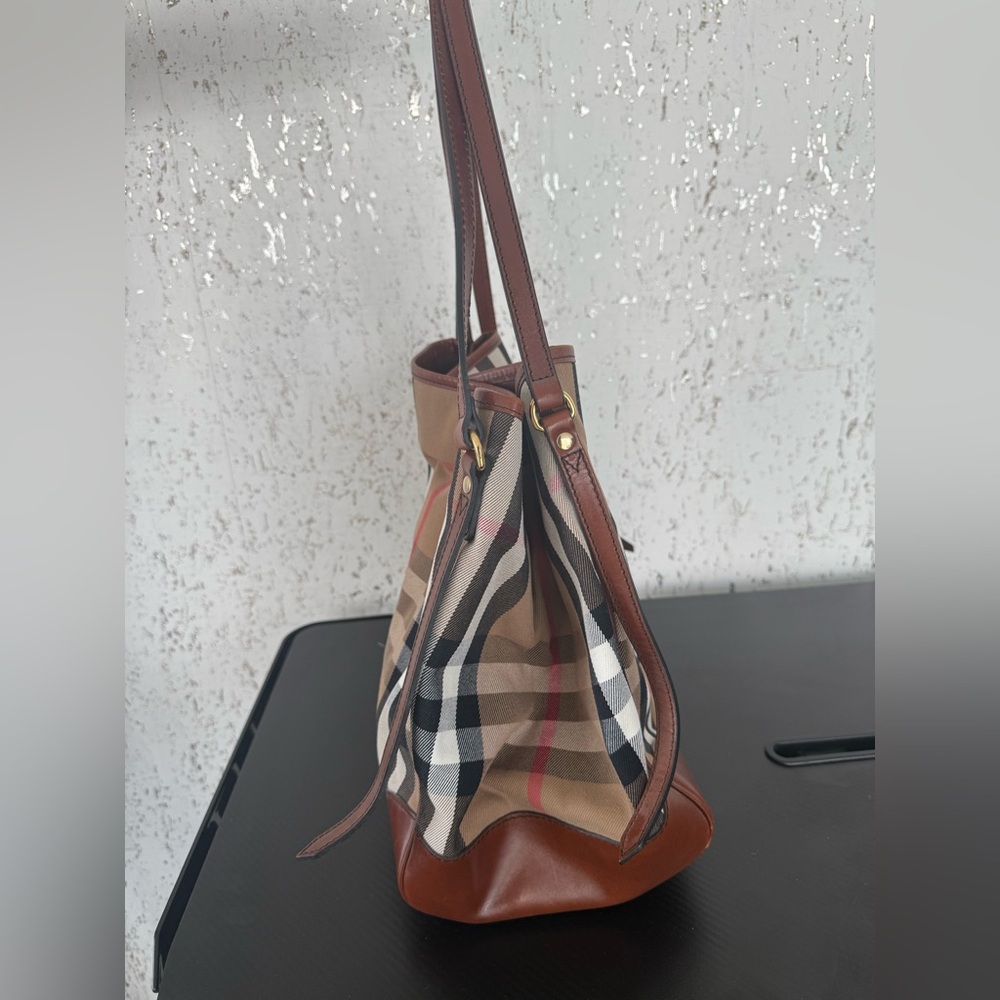 Burberry Tan and Brown Checkered Shoulder Bag - Picture 3 of 12